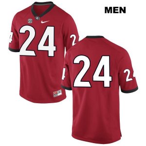 Men's Georgia Bulldogs NCAA #24 Dominick Sanders Nike Stitched Red Authentic No Name College Football Jersey LOR0854AL